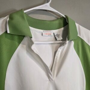 IZOD XFG Golf Polo Shirt Womens XL Green White Colorblock Athletic Performance